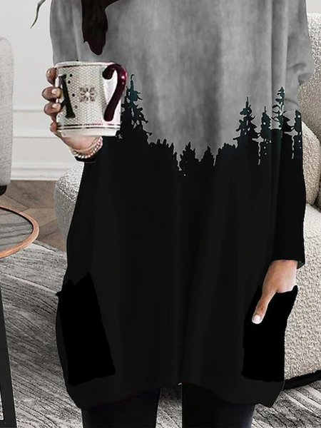 

Scenery Casual Long Sleeve Shirts & Tops, Gray, Tunics