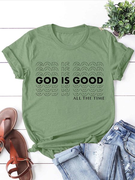 

God Is Good All The Time T-shirt, Green, T-shirts