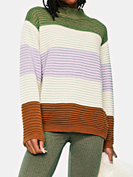 

Long sleeve Simple Regular fit Sweater, Multicolor, Pullovers