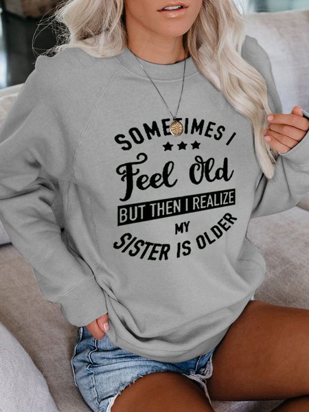 

Funny family text round neck long sleeve Sweatshirts, Gray, Hoodies&Sweatshirts