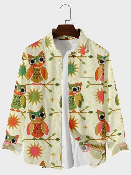 

Long Sleeve Shirt Collar Shirts & Tops, Yellow, Men's shirts