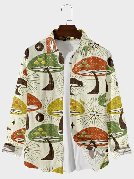 

Long Sleeve Casual Shirts & Tops, Yellow, Men's Floral shirt