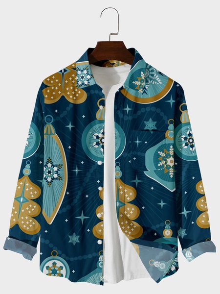 

Casual Long Sleeve Shirts & Tops, Blue, Men's Floral shirt