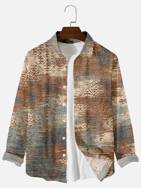 

Long Sleeve Checked/Plaid Shirts & Tops, Brown, Men's shirts