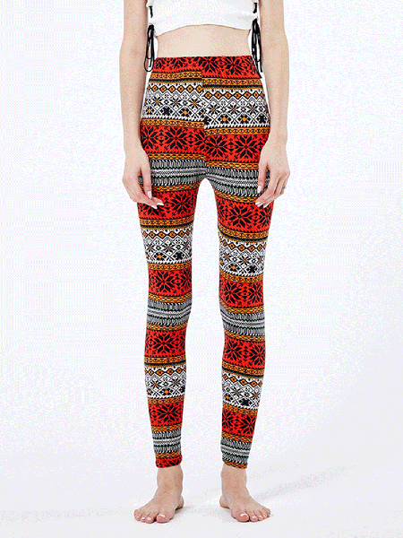 

Stampato Casuale Pantaloni, Arancia, Leggings