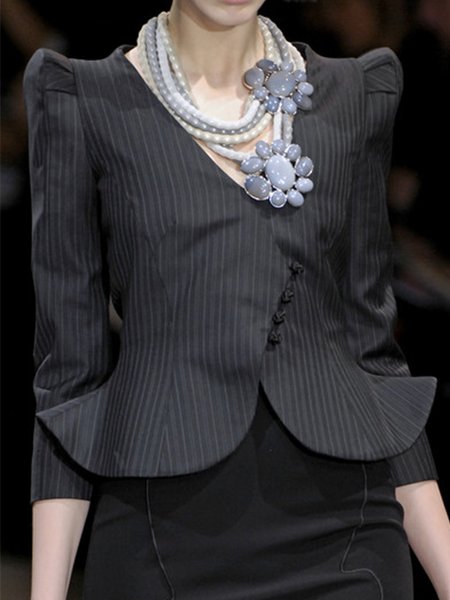 

Regular Fit Lady V Neck Outerwear, Black, Blazers