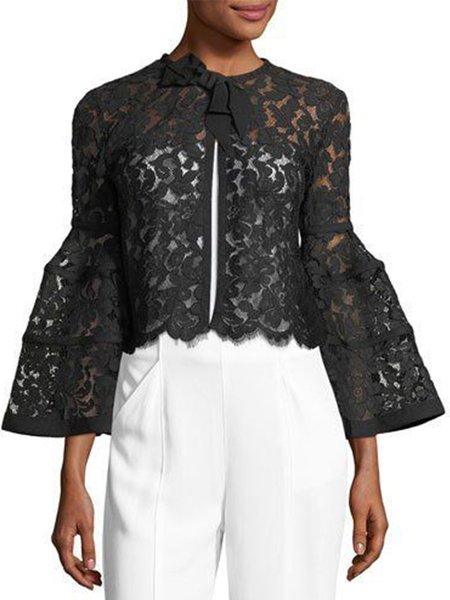 

Three Quarter Regular Fit Lady Top, Black, Blouses and Shirts