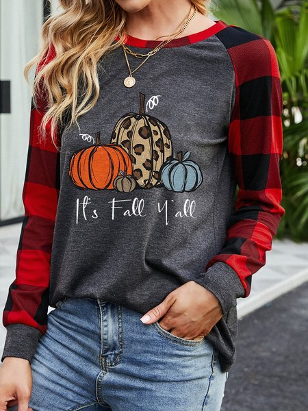 

It Is Fall Women's Letter Sweatshirt, Gray, Long sleeves