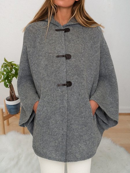 

Hooded Vintage Loosen Outerwear, Gray, Coats