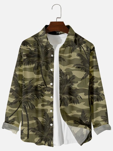 

Casual Long Sleeve Shirts, Green, Men's shirts