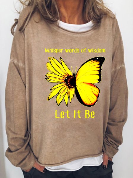 

Whisper Words Of Wisdom Let It Be Sunflower Butterfly Women's sweatshirt, Light brown, Hoodies&Sweatshirts