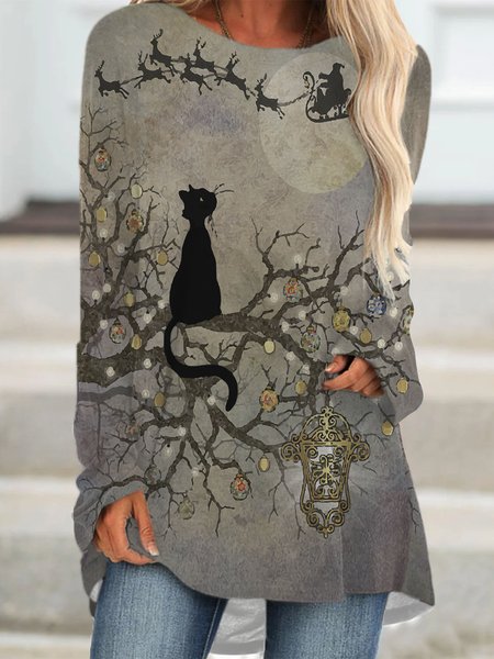 

Moon Cat Women‘s Loosen Casual Animal Dresses, As picture, Dresses