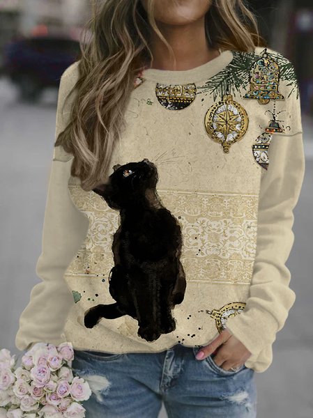 

Kitten Decorations Women‘s Loosen Casual Sweatshirt, As picture, Hoodies&Sweatshirts