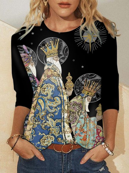 

Three Kings Women’s Casual Abstract Sweatshirt, As picture, Hoodies&Sweatshirts