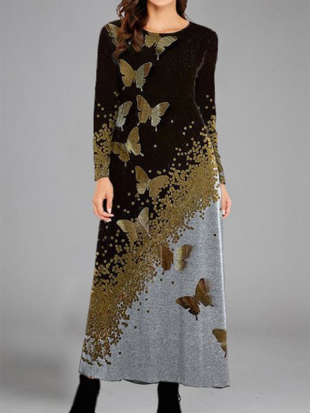 

Regular Fit Cotton Casual Dresses, Black, Maxi Dresses