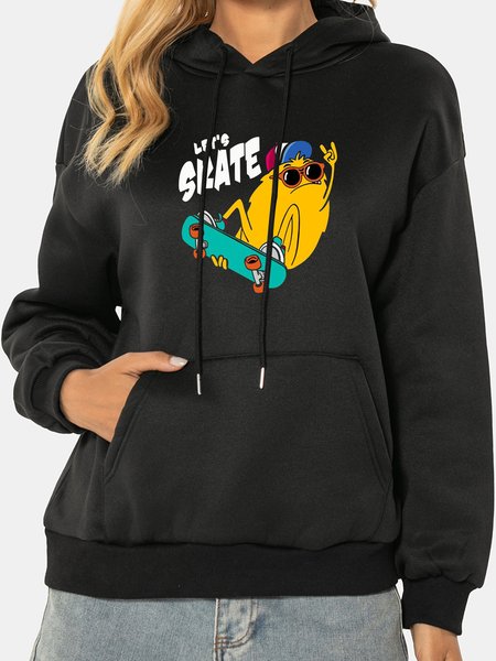 

Unocis Let's Skate Long Sleeve Hooded, Black, Hoodies