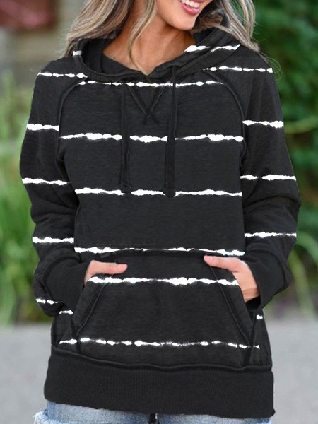 

Hooded Striped Sweatshirt, Black, Hoodies & Sweatshirts