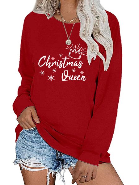 

Christmas Queen Women's crew neck sweatshirt, Red, Hoodies&Sweatshirts