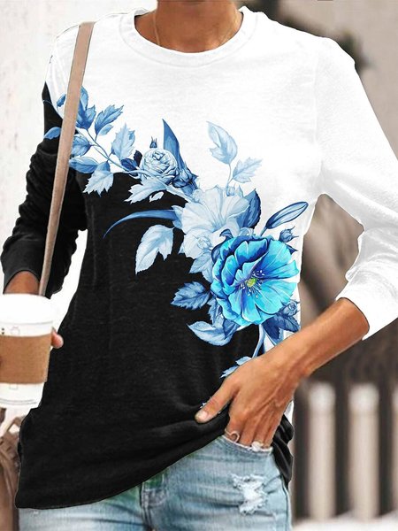 

Casual Floral Printed Sweatshirt, White, Hoodies & Sweatshirts