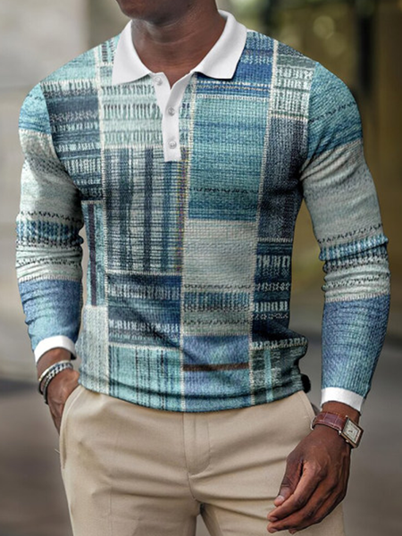 

Polo Long Sleeve Cotton Blends Casual Shirts & Tops, Multicolor, Men's t-shirts
