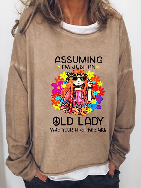 

Hippie Peace Print Ladies Sweatshirt, Khaki, Hoodies&Sweatshirts