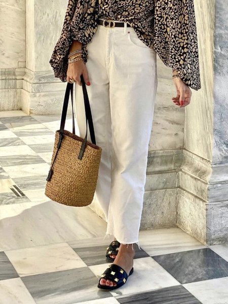 

Regular Fit Cotton Blends Pants, White, Pants