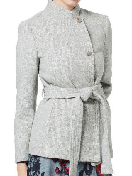 

Casual Regular Fit Solid Outerwear, Gray, Coats