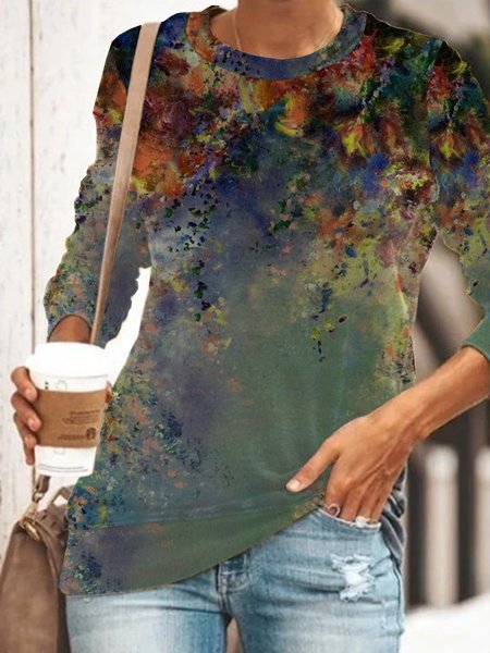 

Floreale Vacanza Felpa, Brown, Tops