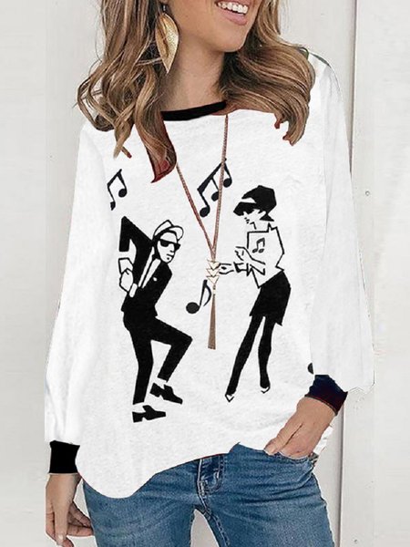 

Crew Neck Casual T-shirt, White, T-Shirts