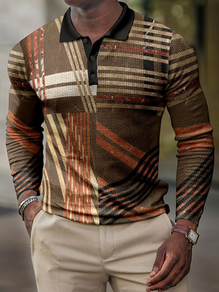 

Long Sleeve Vintage Cotton Blends Printed T-Shirts, Multicolor, T-Shirts