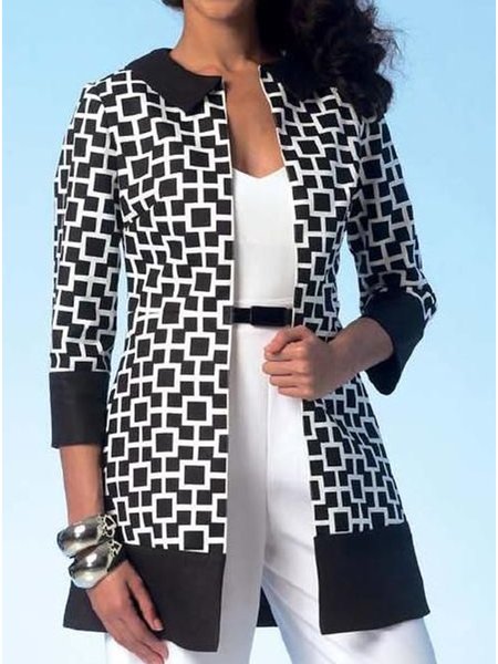 

Lapel Regular Fit Outerwear, As picture, Blazers