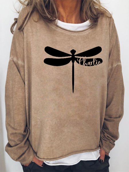 

Dragonfly Animal Casual Crew Neck Sweatshirt, Khaki, Hoodies&Sweatshirts