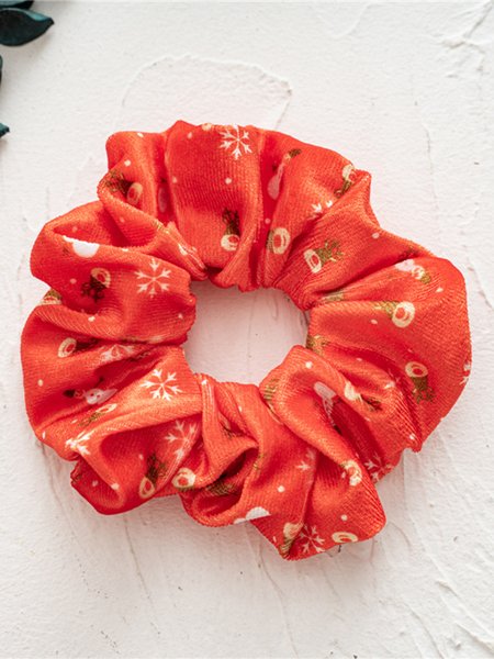 

Christmas Elk Snowflake Print Hair Tie, Headwear