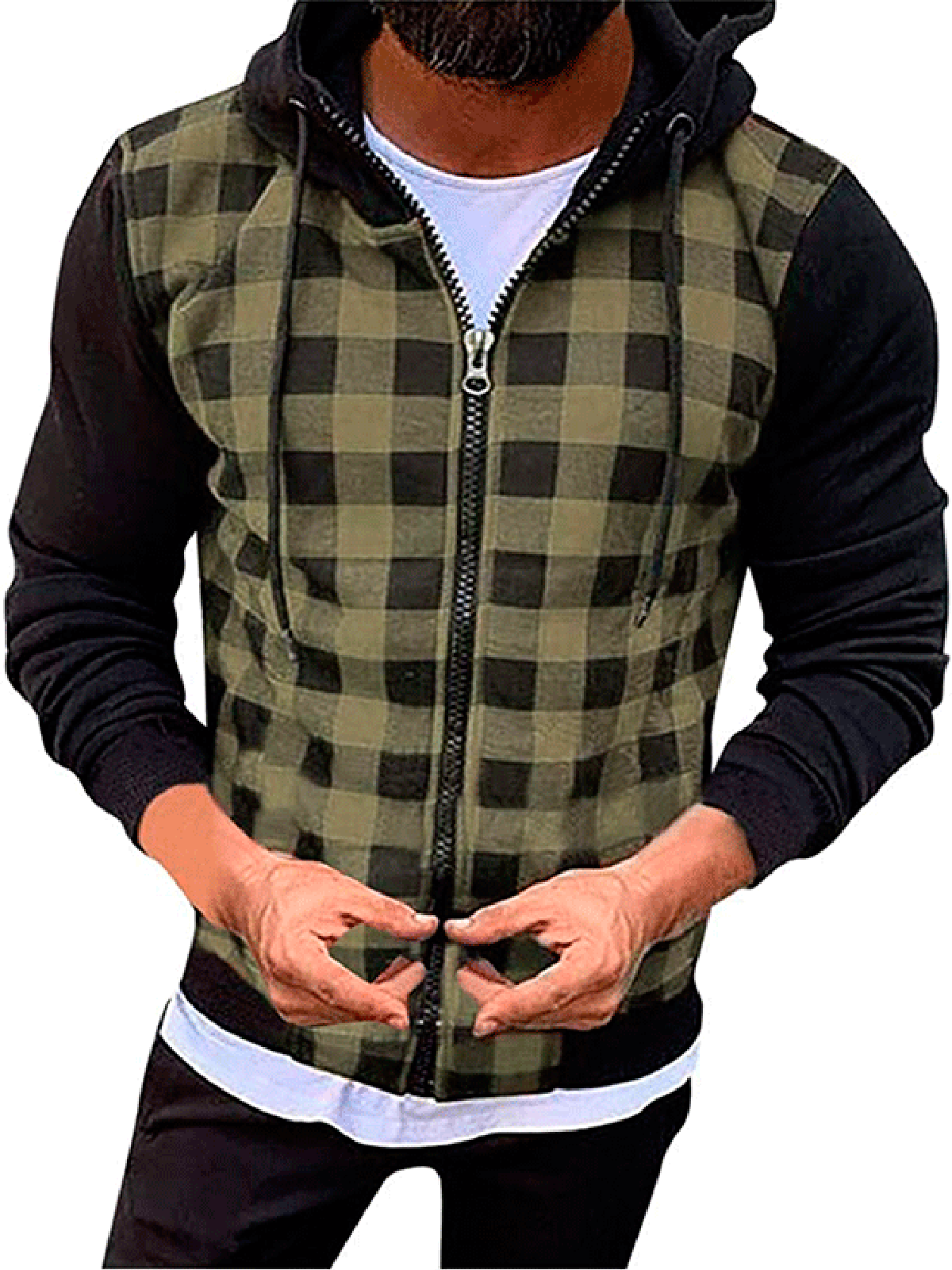 

Plaid Graphic Long Sleeve Casual Top, Green, Outerwear