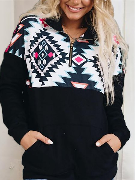 

Pockets Simple Off Shoulder Cotton Shirts & Tops, Black, Hoodies & Sweatshirts