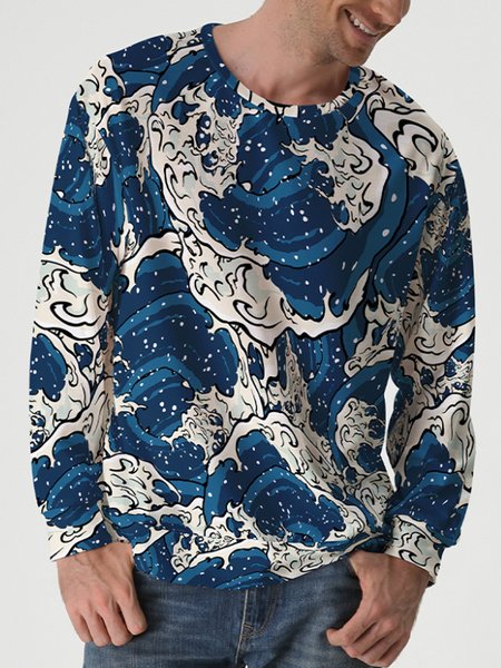 

Sea spray Casual Long Sleeve Sweatshirt, Blue, Hoodies&Sweatshirts