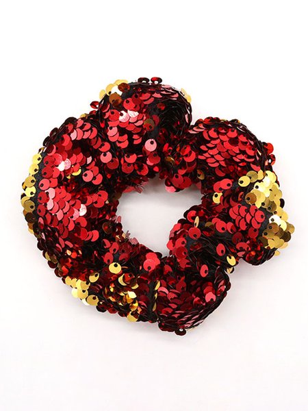 Personalized Christmas Sequin Hair Ties, Yellow, Headwear