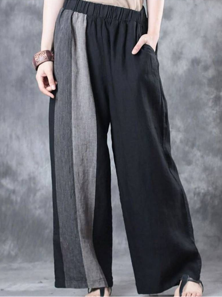 

Monocromo Pantaloni casual la fine cotone, Nero, Pants