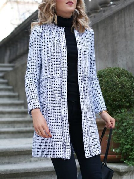 

Elegant Long Sleeve Loosen Outerwear, As picture, Blazers