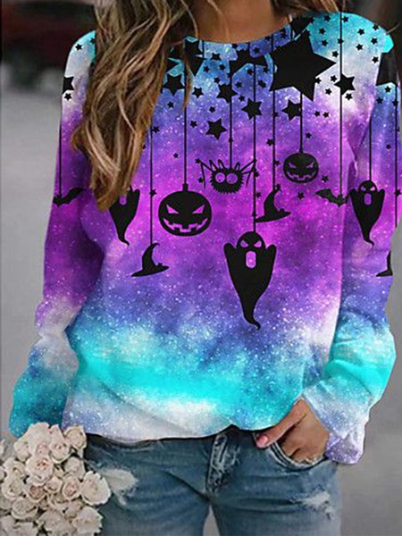 

Star Loosen Cotton Blends Sweatshirt, Purple, Hoodies & Sweatshirts