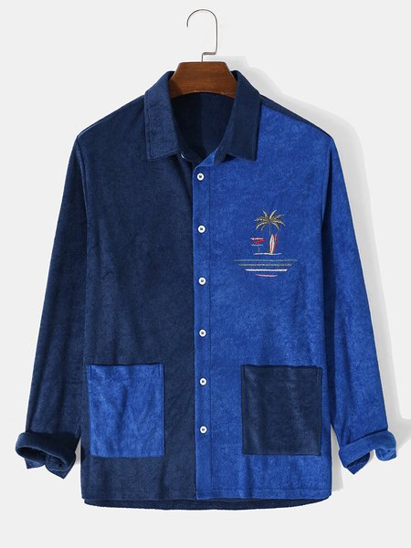 

Long Sleeve Shirt Collar Shirts & Tops, Blue, Men's shirts