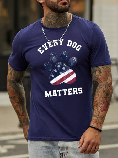 

Every Dog Matters. Round neck short-sleeved cotton T-shirt, Purplish blue, T-shirts