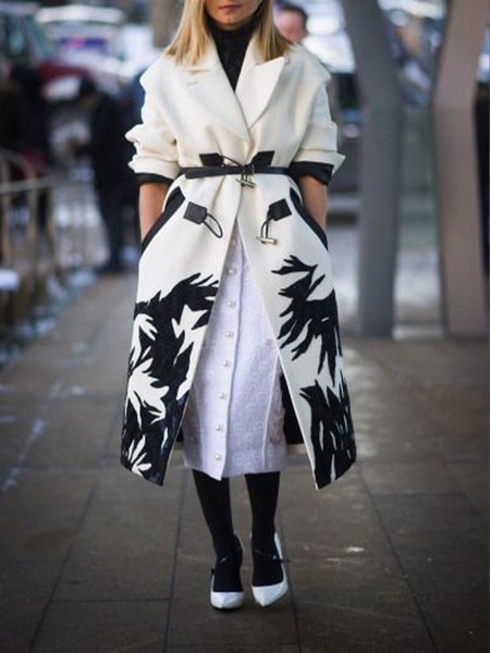 

Vacation Regular Fit Flat Collar Coat, As picture, Coats