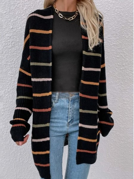 

Loosen Simple Outerwear, Multicolor, Cardigans