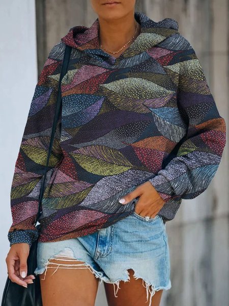 

Leaves Hooded Casual Sweatshirts, As picture, Hoodies & Sweatshirts