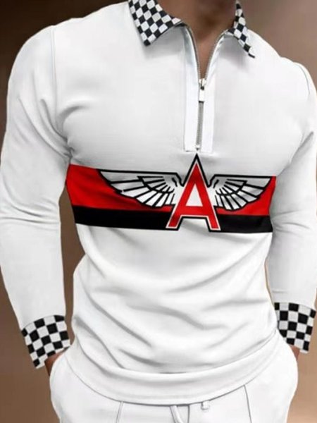 

Long Sleeve Cotton Shirts & Tops, White, polo