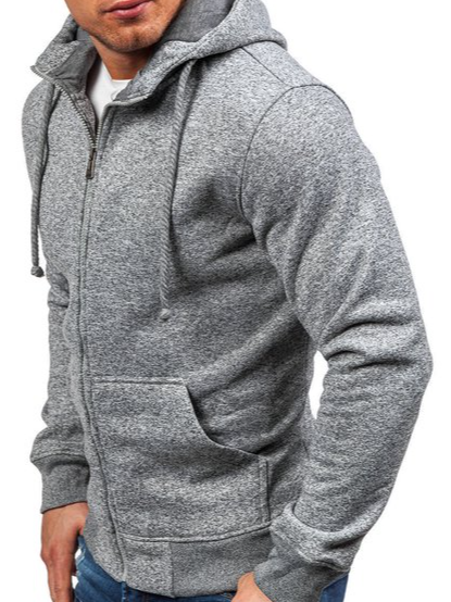 

Long Sleeve Casual Hoodie Knit Coat, Light gray, Coats
