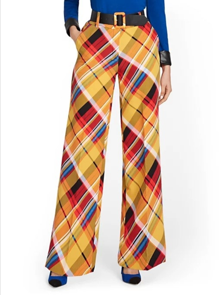 

Fall Elegant Slightly stretchy Mid-weight Work Formal Date Pants, As picture, Wide Leg Pants