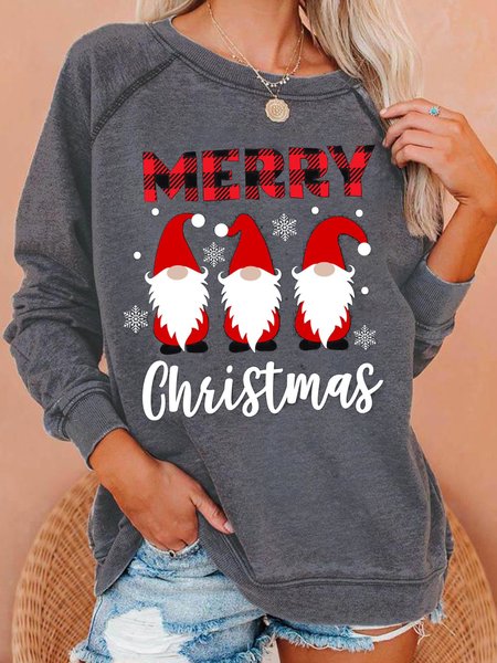 Merry Christmas Casual Sweatshirt, Gray, Hoodies&Sweatshirts