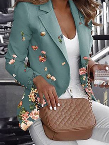 

Elegant Regular Fit Printed Suit, As picture, Blazers